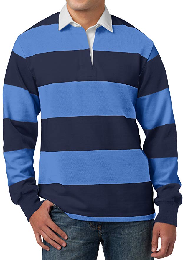 Buy Cool Shirts Mens Long Sleeve Rugby Polo Shirt