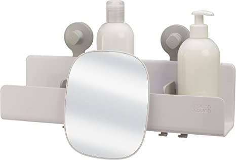 Joseph Joseph EasyStore Self-Draining Large shower shelf with removable mirror - White