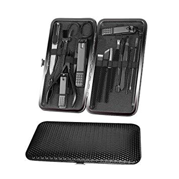 Nail Clipper Kit,KT-GARY Professional Stainless Steel Manicure Pedicure Set Grooming Kit Nail Clipper Travel of 17pcs with Luxurious Case