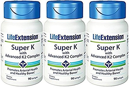 Life Extension Super K with Advanced K2 Complex 90 softgels (90 x 3)