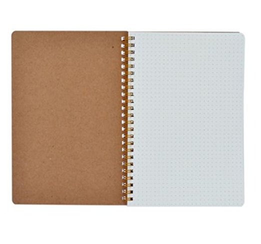 Medium-A5-Dotted-Grid-Spiral-Notebook Dot Grid Wirebound/Spiral Notebook- Journal Cardboard Soft Cover 100 Pages