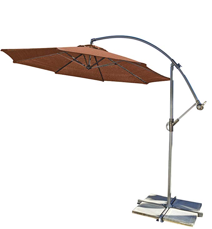 Coolaroo Cantilever Umbrella, Freestanding Patio Shade Umbrella, 90% UV Block, Round 10' with Two Position Tilt, Terracotta