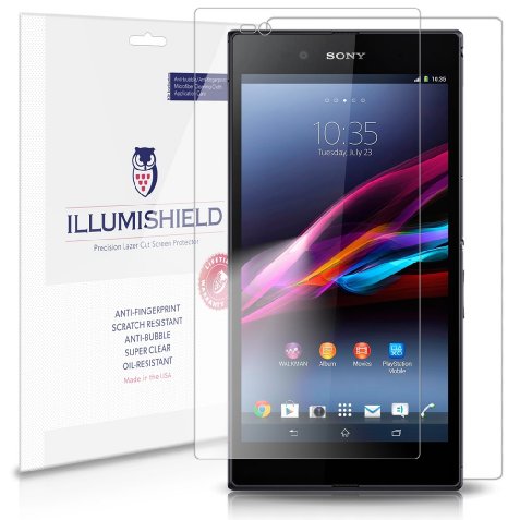 iLLumiShield - Sony Xperia Z Ultra Screen Protector and Full Body Skin FrontBack Japanese Ultra Clear HD Film with Anti-Bubble and Anti-Fingerprint - High Quality Invisible LCD Shield - Lifetime Replacement Warranty - 3-Pack OEM  Retail Packaging