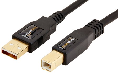 AmazonBasics USB 2.0 Cable - A-Male to B-Male - 10 Feet (3 Meters)