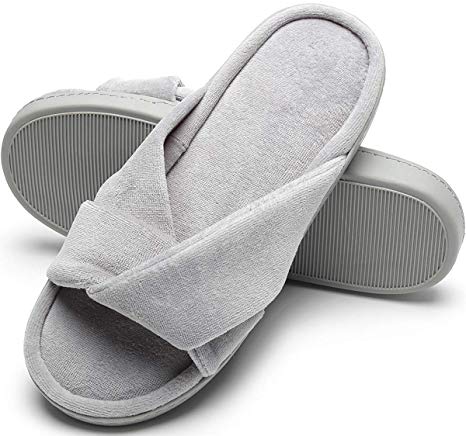 Slippers for Women, Memory Foam Non-Slip Open Toe Slippers House Flip Flops