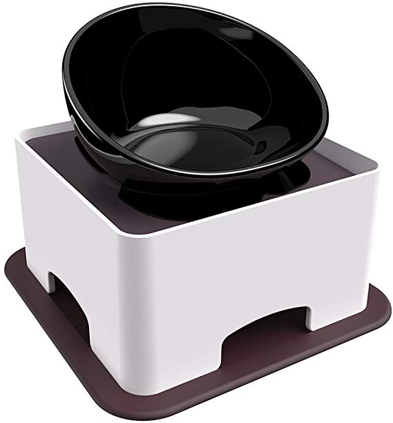 X@HE Tall Ceramic Dog Bowls Elevated, Adjustable Raised Dog Bowls Feeder, Standing Pet Feeding Station for Larger Breed