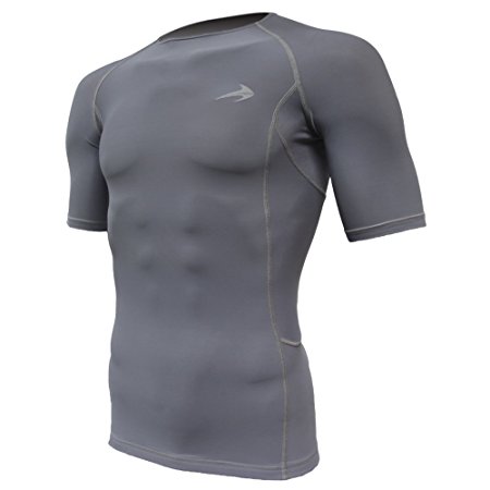 CompressionZ Men's Short Sleeve Top - Core Muscle Compression for Running, Cycling, & Gym
