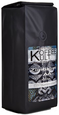 Koffee Kult Zimbabwe Coffee Beans 1 Lb WB Highest Quality Delicious - Single Origin- Whole Bean - Fresh Roasted Gourmet - Aromatic Artisan Coffee