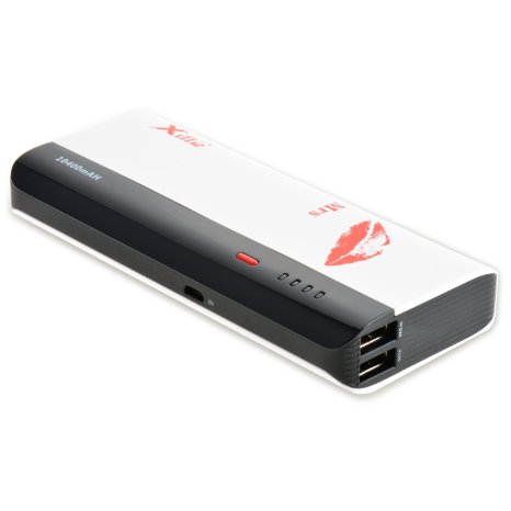 XILLIE [CE/FCC Verified] 10400 mAh Smart Power Bank, [ Input: 5V/2A, Output 5V 1Amp 2.4Amp] Dual USB Portable Charger for iPhone 4,4S,5,5S,5C,6,6Plus,iPad etc. Black/White 8017
