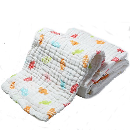 Lucear Muslin Baby Bath Towels Lovely Candy Print Also Warm for Baby Blanket (red)