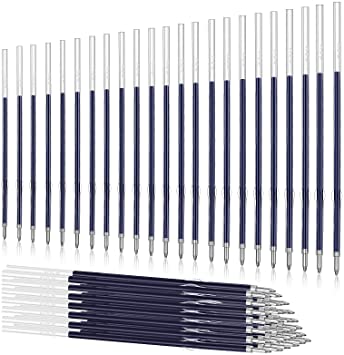 100 Pieces 0.7 mm Ballpoint Pen Refills Medium Point for Retractable Pens, Blue Ink, Ballpoint Refills for Retractable Ballpoint Pen, 107 mm length