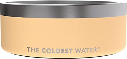 Coldest Dog Bowl - Stainless Steel Non Slip Dog Bowls, Cats, Pet Feeding for Food or Water (64 oz, Sahara Peach)