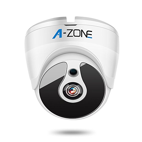 A-ZONE Full HD 2MP 1080P IP67 Outdoor TVI Security Dome Camera, High Resolution 1920x1080, 65ft IR Night Vision, 3.6mm Fixed Lens, Night Owl CCTV Security Camera,White