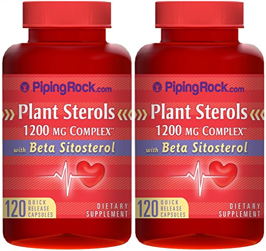 Plant Sterols 1200 mg Complex w/ Beta Sitosterol (per serving) 2 Bottles x 120 Capsules