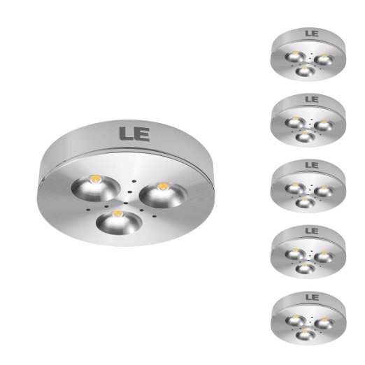 LE 5 Pack unitsBrightest LED Under Cabinet Lighting, Puck Lights, 25W Halogen Replacement, Cool White