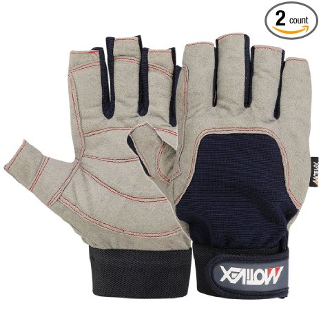 Brand New SAILING GLOVES Deckhand Gripy Glove Top Quality Blue/Grey
