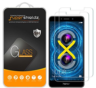 [2-Pack] Supershieldz for Huawei Honor 6X Tempered Glass Screen Protector, Anti-Scratch, Anti-Fingerprint, Lifetime Replacement Warranty