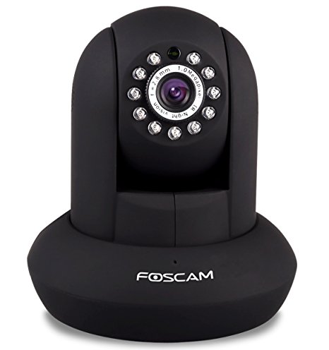 Foscam HD 720P WiFi Security IP Camera (Enhanced 2017 Edition) with iOS/Android App, Pan, Tilt, Zoom, Two-Way Audio, Night Vision (FI9821PR, Black)