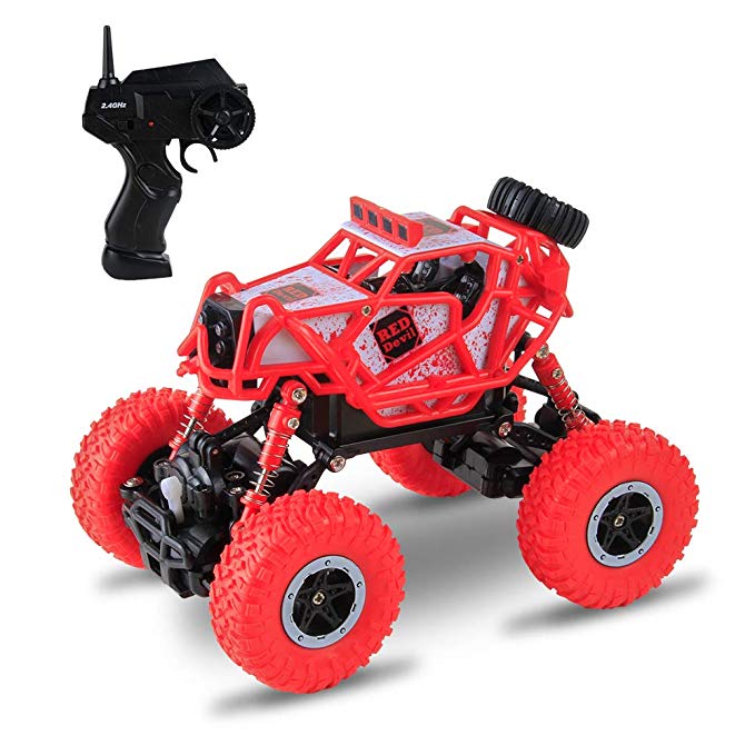 Beyond Remote Control Truck, 2.4 GHz High Speed Remote Control Car 1/43 Scale Off Road RC Trucks, RC Truck Rock Crawler, Racing Toy Car for All Adults and Kids (Red)