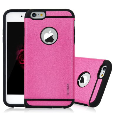 6s Plus Case, iPhone 6 Plus&6s Plus Case - TURATA [Heavy Duty] Dual Layer Air Cushion Hard Plastic TPU Protective Case Bumper with Dust Plug Design for iPhone 6 Plus&6s Plus (5.5 inch) - Hot Pink