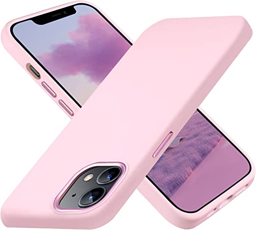 Ownest Compatible with iPhone 12 Case and iPhone 12 Pro Case 6.1 Inch with Silicone Shockproof Protective Slim Phone Case for iPhone 12/12 Pro with [Soft Touch Microfiber Lining]-Light Pink