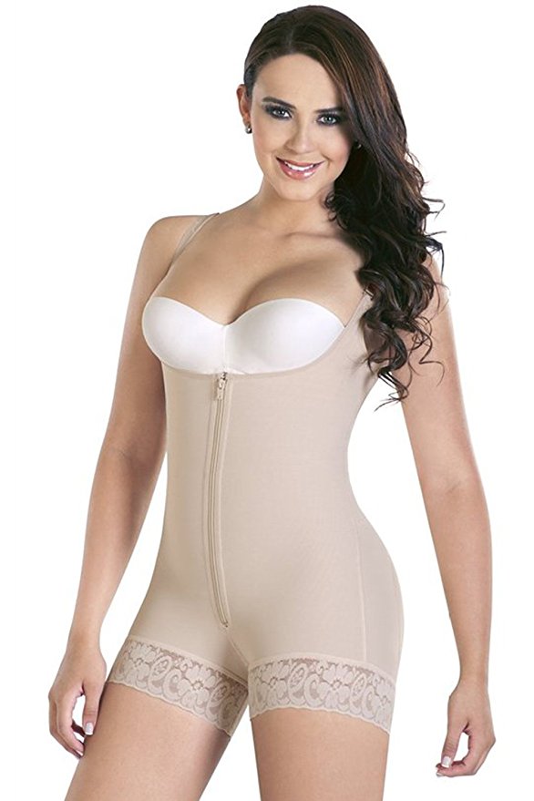 Babyonlinedress Babyonline Women's Underbust Sexy Zip-up Mid-Thigh Bodysuit Slimming Shapewear