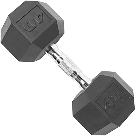 CAP 40 LB Coated Hex Dumbbell Weight, New Edition