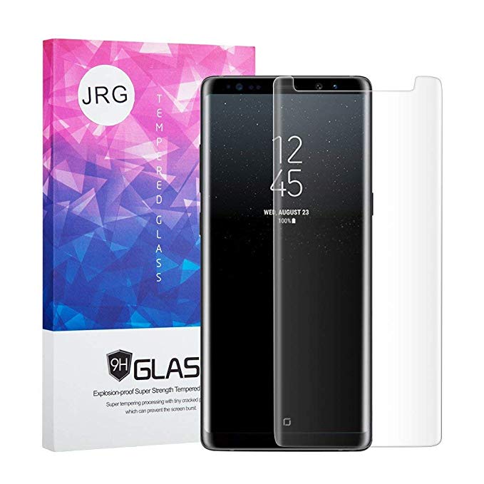 JRG Galaxy Note 8 Tempered Glass Screen Protector Works with Almost All Phone Cases, [9H Hardness] [Anti-Scratch] [Anti-Fingerprint] [Bubble Free] [Ultra-Clear] [3D Cover] - Clear