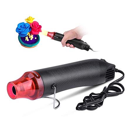 ETEPON Mini Heat Gun Electric 300W Hot Air Gun for DIY Craft Embossing, Shrink Wrapping, Drying Paint, Clay, Embossing Folders ET021 (Red)