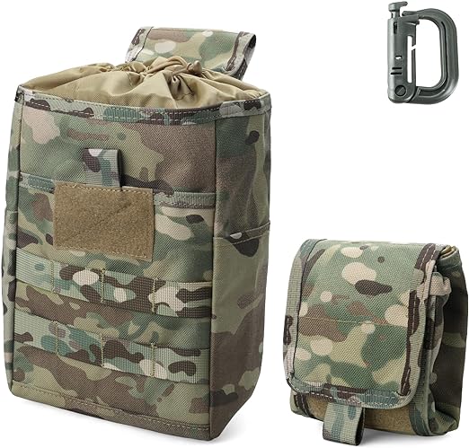 WYNEX Molle Dump Pouch, Taktische Schleuder Munitionstasche Faltbare Mag Dump Pouch Magazin Utility Roll Up Wiast Tasche Kordelzug für Belt Pack Zubehör