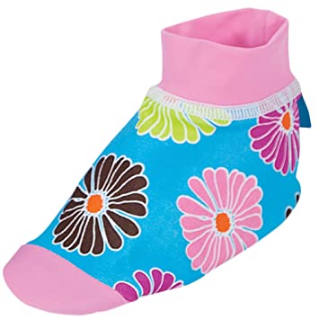 Sun Smarties Babies UPF 50  Non-Skid Sand and Water Swim Socks Medium Floral