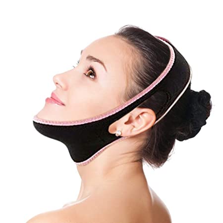 V Line Face Slimming Mask Double Chin Reducer Chin Lifting Belt Sagging Skin Face Lift V Shaped Contour Tightening Strap Reusable Anti-Wrinkle Chin Up Patch