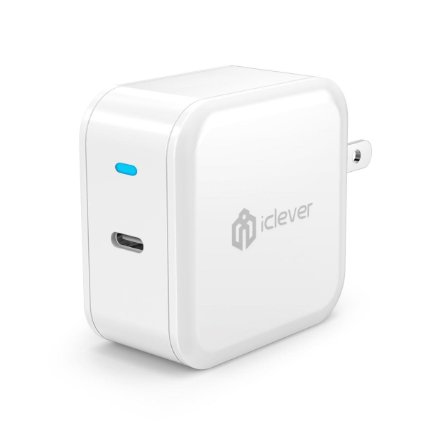 Upgrade, iClever BoostCube 30W USB Type-C Wall Charger with PD [Foldable Plug] for Apple 2015 MacBook 12 inch, Chromebook Pixel, Google Nexus 5X 6P, LG G5, Lumia 950XL 950 and Other USB C Devices