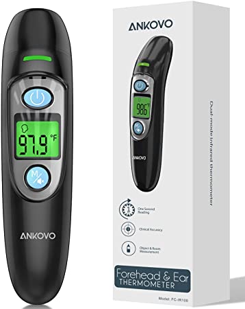 Thermometer for Fever, Medical Forehead and Ear Thermometer for Adults, Babies, Children, Kids,Large LCD Screen, Memory Recall and Fever Alarm