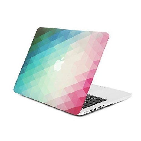 Unik Case Gradient Ombre Triangular Galore Graphic Ultra Slim Light Weight Matte Rubberized Hard Case Cover for Macbook Pro 13" 13-inch with Retina Display Model: A1425 and A1502