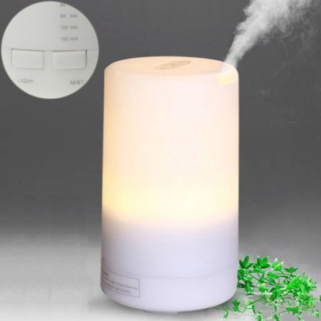 Alotpower Ultrasonic Essential Oil Air Humidifier Aroma Therapy Diffuser Purifier Atomizer 7 Color Changing 100ml for Home Office Car
