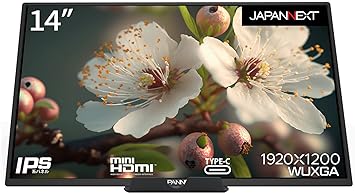 JAPANNEXT JN-MD-IPS1401FHDR 14インチ 1920x1200解像度 モバイルモニター USB Type-C miniHDMI sRGB99%