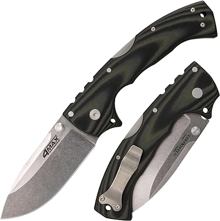 COLD STEEL 4-Max Elite 4 in S35VN Steel Blade Tactical Pocket Folding Knife w/Tri-Ad Locking Mechanism and G-10 Handle Scales