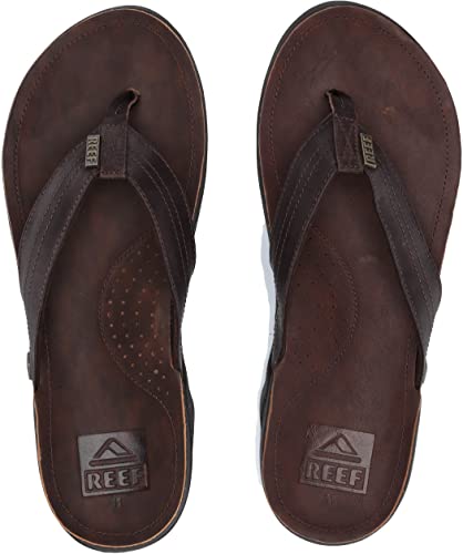 Reef Men's Leather Sandals J-Bay III | Comfortable Leather Flip Flops for Men