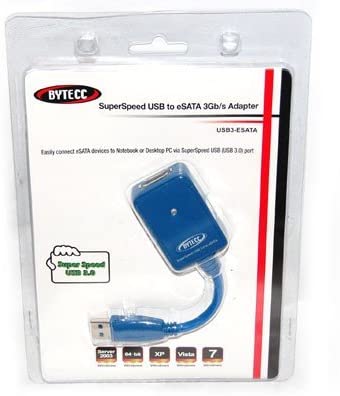 BYTECC USB3-ESATA SuperSpeed USB 3.0 to eSATA 3Gbs Adaptor