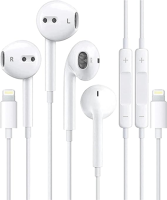 2 Pack with Apple Earbuds for iPhone Headphones Wired Earphones with Microphone【with Apple MFi Certified】 Noise Isolating Headsets for iPhone 14/13/12/SE/11/XR/XS/X/8/8 Plus/7/7Plus