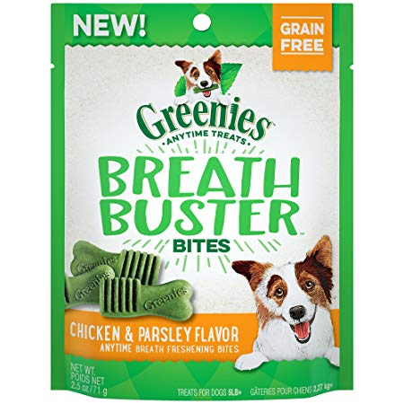 GREENIES BREATH BUSTER Bites Chicken & Parsley Flavor Treats for Dogs 2.5 Ounces