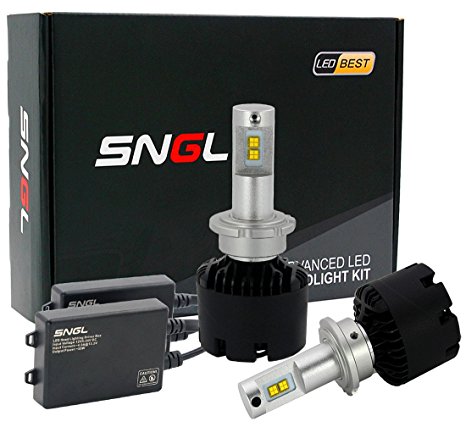 SNGL Super Bright LED Headlight Conversion Kit - Adjustable-Beam Bulbs - D2S ( D2R, D4S,D4R ) - 110w 12,400Lm - 6000K Bright White - 2 Yr Warranty