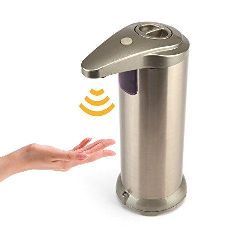 GBB Automatic Touchless Countertop Liquid Soap Dispenser with IR Sensor-Fingerprint Resistant Brushed Stainless Steel-Waterproof Base for Kitchen Bathroom Sanitizer Shampoo Lotion …