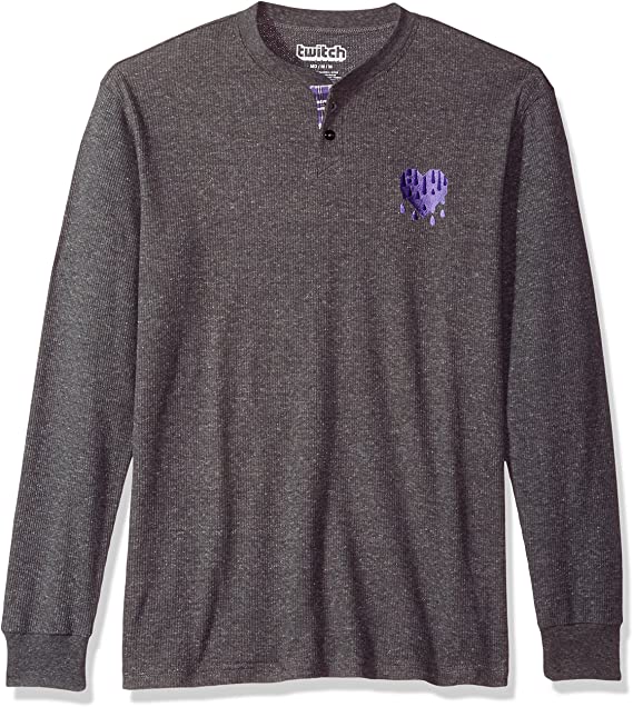 Twitch Men's bleedPurple Thermal Henley