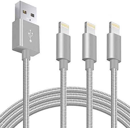 iPhone Charger Marchpower MFi Certified Lightning Cable 3Pcak 3ft for iPhone 11/Pro/MAX/Xs/XS MAX/XR/X/8 Plus/8/7 Plus/7/6S Plus/6/5S/5E/5/iPad/Nan More USB Charging Syncing Cord Grey