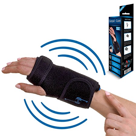 CarpalCure brace- GUARANTEED Pain Relief WITH ONE BUTTON CLICK. Effective With Carpal Tunnel Syndrome, Tendonitis & Arthritis, Sprained Wrist And More. PERFECT For Day And Night Use (Right - Medium)