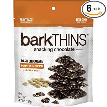 barkTHINS Snacking Dark Chocolate, Pumpkin Seed with Sea Salt, 4.7 Ounce (Pack of 6)
