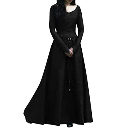 Women Dresses, Women Plus Size Medieval Dress Vintage Renaissance Floor Length Bandage Cosplay Retro Long Dress