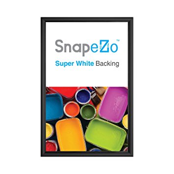 Black Poster Frame A2 Size (16.53x23.22 Inches), 1" SnapeZo Profile, Front Loading Quick Poster Change, Wall Mounted, Professional Series